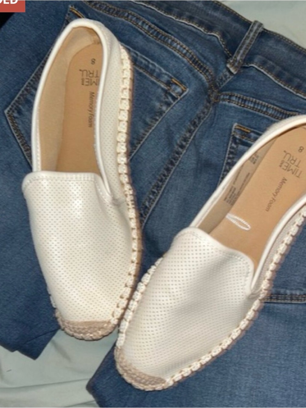 womens size 8  casual dress flats shoes flat eight white tan summer